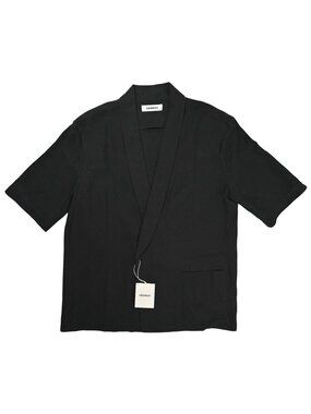 Venroy Silk Linen Shirt in Black